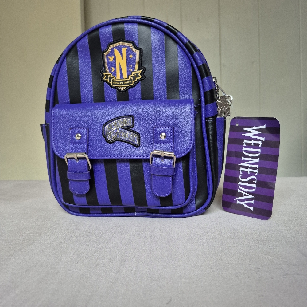 Wednesday Addams Nevermore Purple small backpack